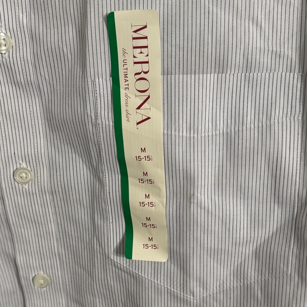 Merona Men's Dress Shirt - Light Gray Stripes - Picture 2 of 3